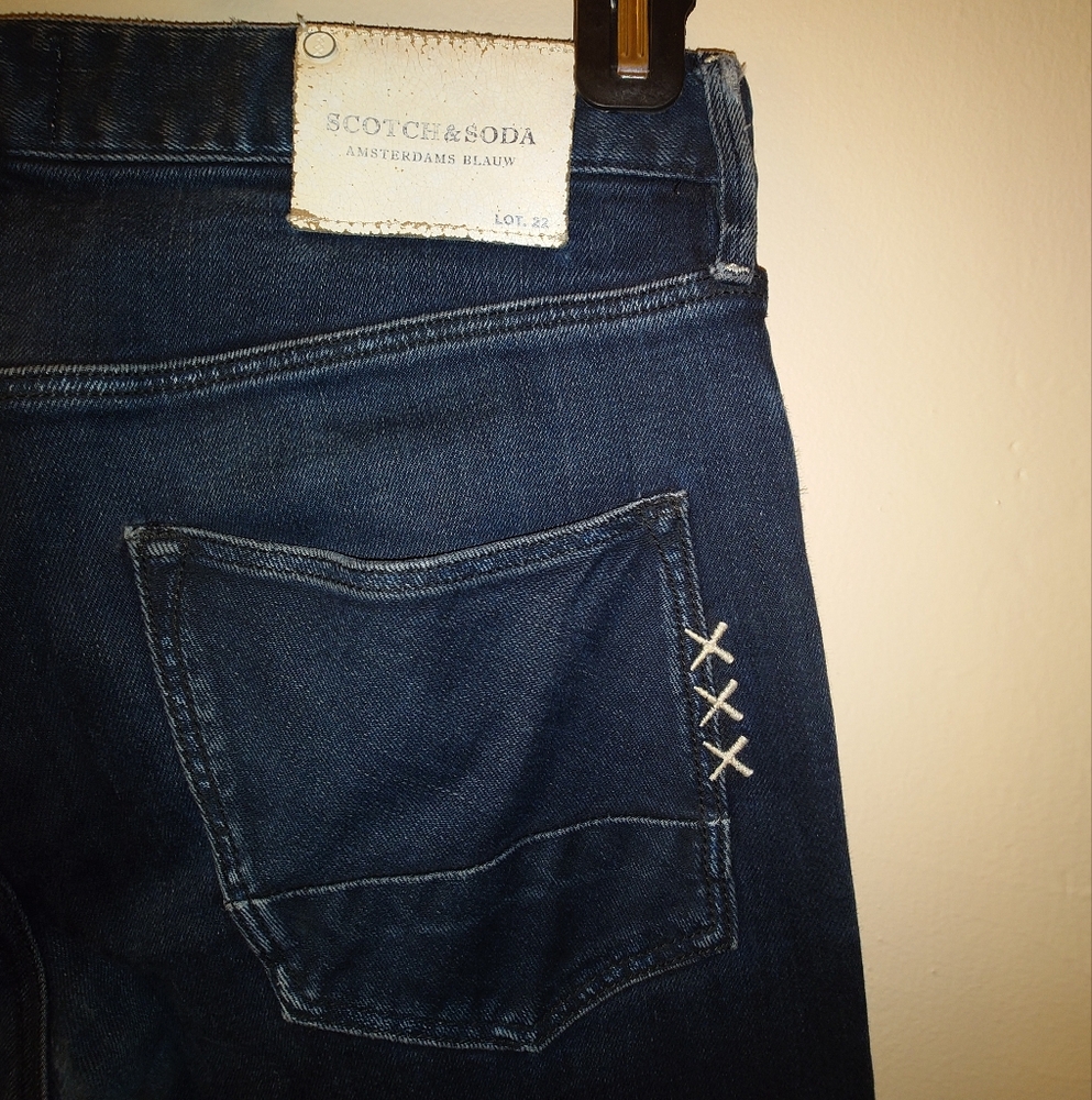Scotch & Soda Tye XXX Lot.22 Dark Wash Blue Jeans Skinny Tapered Denim 29w32 30